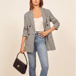 reformation gingham rae blazer